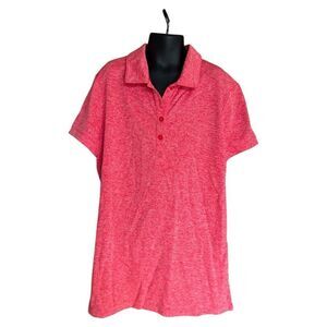 Youth Boys Nike Golf Heathered Salmon Dri Fit Polo Tee Shirt - Sz M